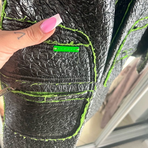 Custo Barcelona vinyl coat size M new, black and green