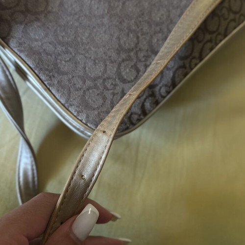 Guess bag, genuine, beige and gold