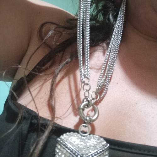 Heart necklace new, heavy silver jewelry