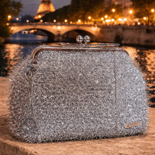 Handmade festive shoulder bag silver new
