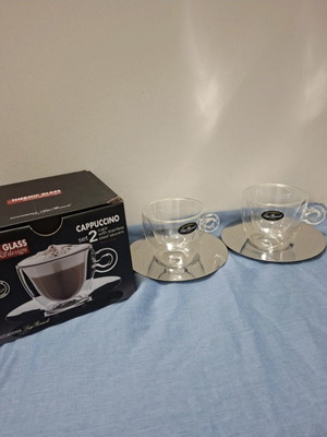 Luigi Bormioli Thermic Glass σετ 2 φλυτζανιών καπουτσίνο καινούργιο