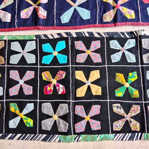 Παραδοσιακά χειροποίητα μάλλινα χαλιά patchwork σετ 3 σαν καινούργια