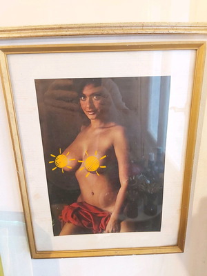 Vintage semi-nude photo used 36x28