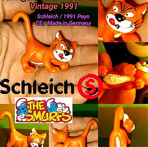 Ψιψινέλ Γάτα Στρουμφάκια Schleich 1991 Peyo CE Made in GermanyS murf Azrael Cat Gargamel φιγούρα toy