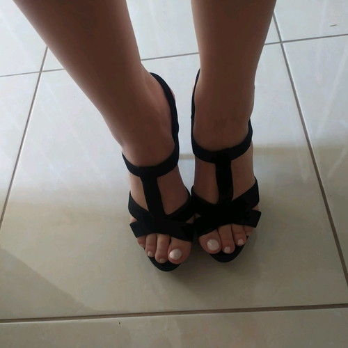Schutz black suede sandals used, heel height 12cm, platform 3cm, size 37