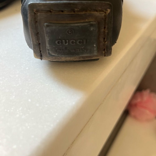 Gucci loafers ανδρικά μεταχειρισμένα, δέρμα με ύφασμα, νούμερο 42,5
