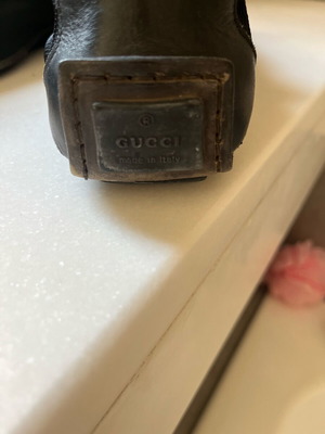 Gucci loafers ανδρικά μεταχειρισμένα, δέρμα με ύφασμα, νούμερο 42,5