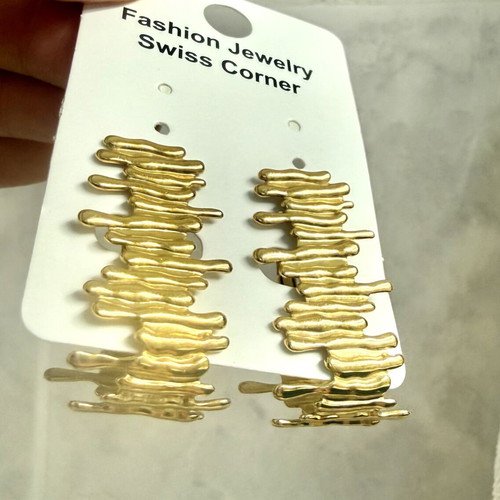 Diamond Jools gold stainless steel coral earrings