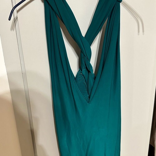 BSB green blouse like new with open crisscross back