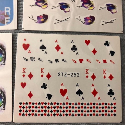 Water Nail Stickers Set of 4 New Full Nail