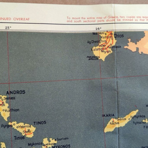 Map of Greece used 1936-1939, tourist lithographic edition