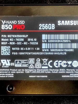Samsung 850 PRO 256GB SATA III SSD, μοντέλο MZ-7KE256