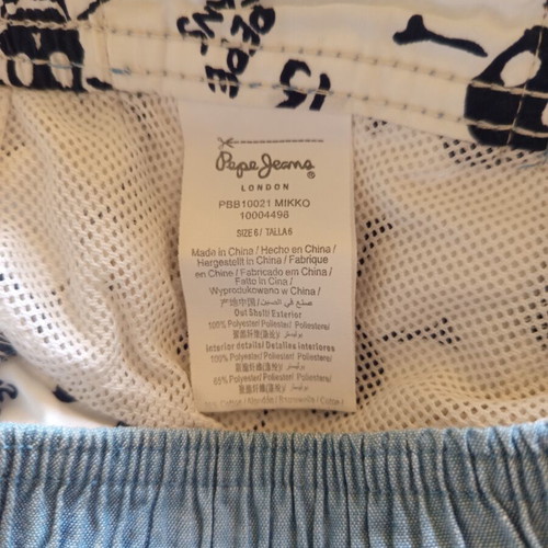 Pepe Jeans London swimwear for 6 years old, used, white and blue