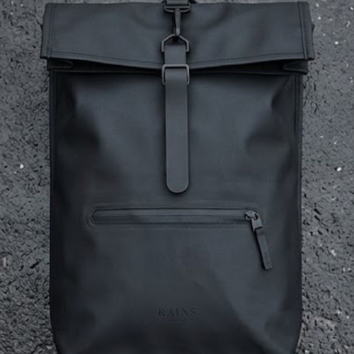 Rains Roll Top Rucksack waterproof, like new, black unisex backpack