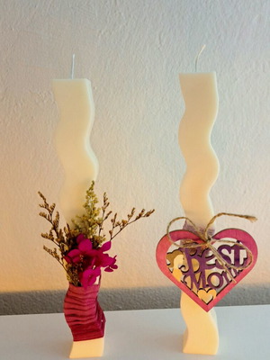 Handmade aromatic candle from rapeseed plant wax new