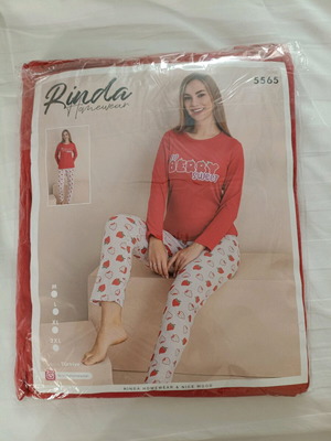 Women's Pajama Set New XXL White Red