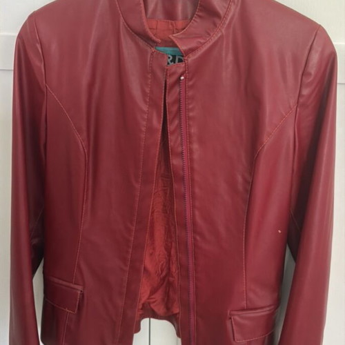 Vintage real leather jacket Dolce Domenica, like new, red