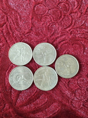 Set of 5 commemorative 100 Drachma coins 1997 & 1999, sports events