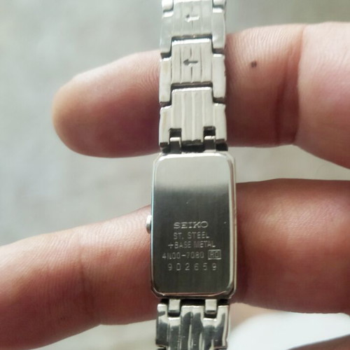 Seiko Tank women's watch like new, white and silver bracelet