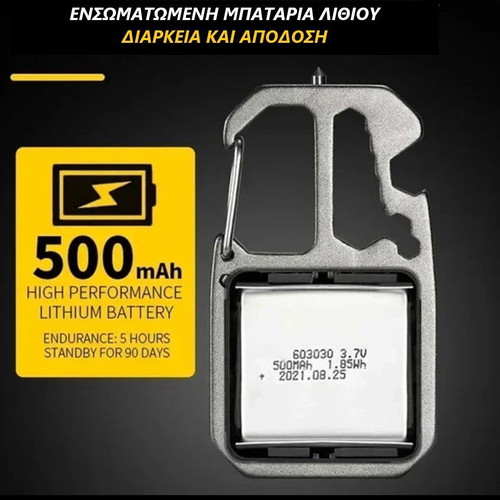 Survival multitool carabiner new with flashlight and multiple functions