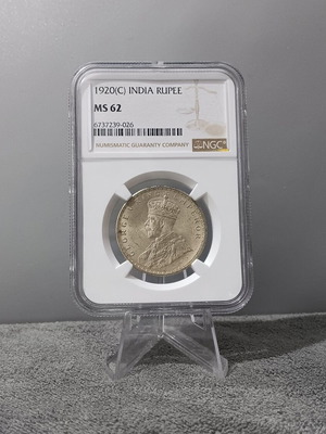 1 Rupee 1920(C) MS62 NGC ασημένιο νόμισμα καινούργιο