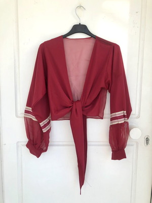 Handmade red bolero jacket S/M like new
