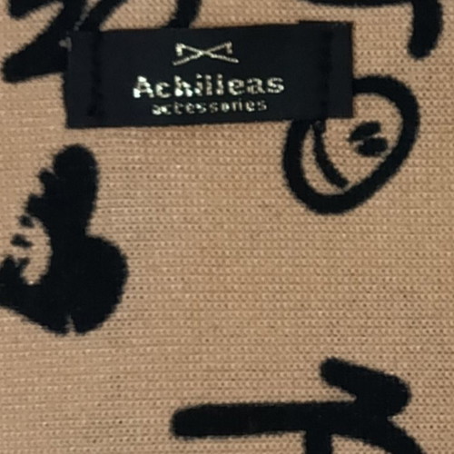 Women's neck scarf new beige-black by Achilleas Accessories
