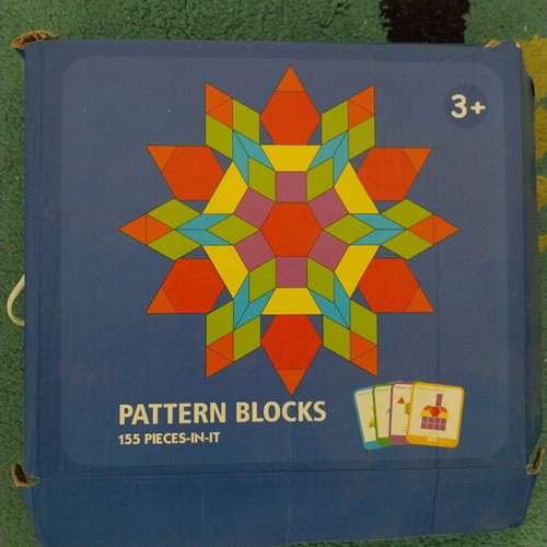 Pattern Blocks educational toy used, 155 pieces