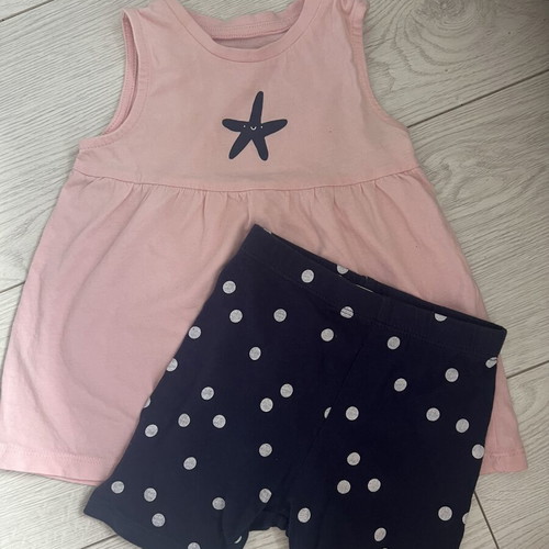 Baby girl clothing set used, size 80/12m, summer brands