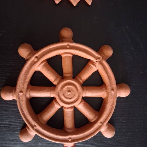 Clay wall decoration, terracotta color, pack