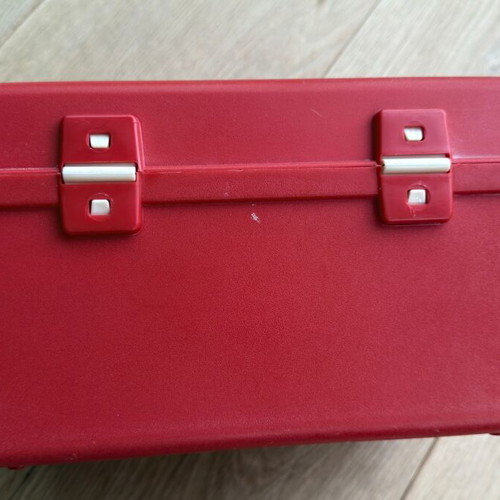Curver Retro 1970s Red Sewing Organizer Case with Removable Tray