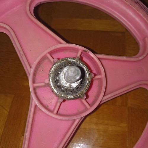 Front 12-inch plastic pink bicycle rim used Italian brand