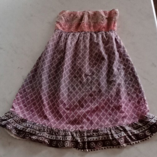 Strapless dress used, multicolored, size S