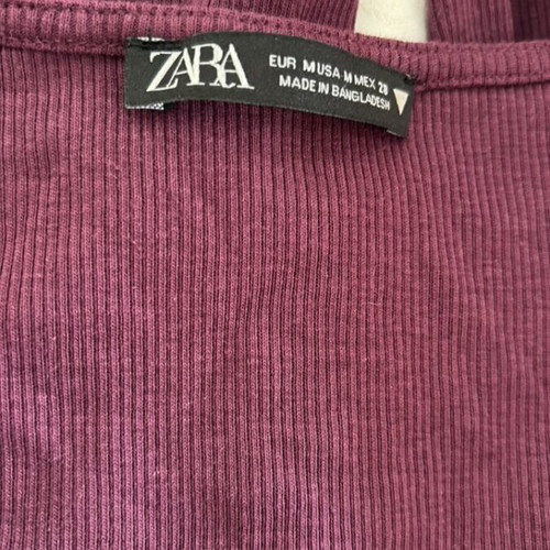 Zara long-sleeve cropped top used, size M, purple