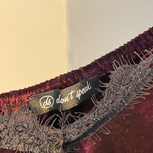 Velvet women's dress like new, burgundy lingerie style