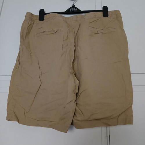 H&M men's bermuda shorts XXL new, beige, linen-cotton blend