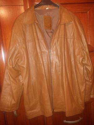 Leather women's jacket brown XL like new