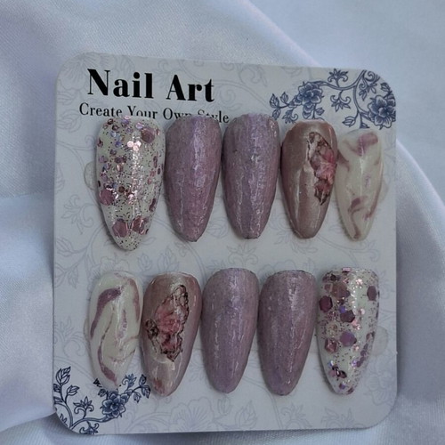 Press on nails set with application tools, new