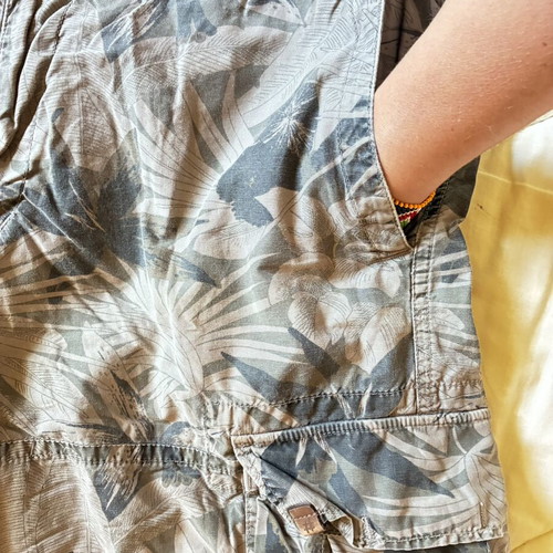 40WEFT Italian Cargo Shorts Khaki Camo Grey Size L/XL Like New