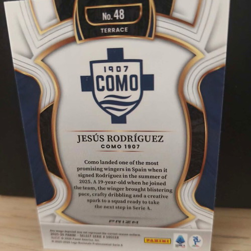 2025-26 Panini Select Serie A Como RC Jesus Rodriguez card new