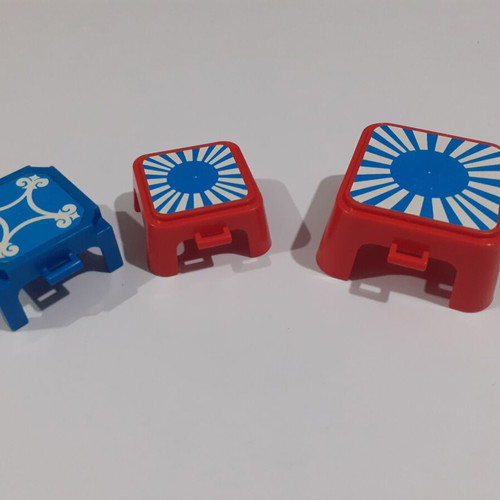 Playmobil circus stools set, two small and one large