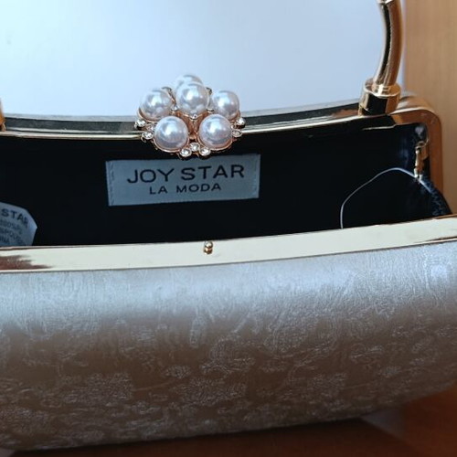 Evening bag Joy Star La Moda champagne gold floral embossed like new