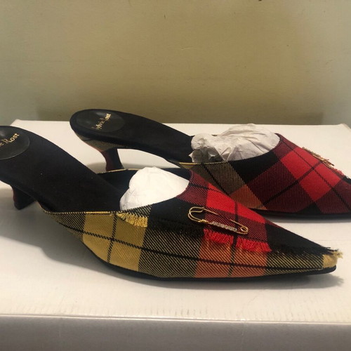Sylvie Rost checkered evening slippers, size 40