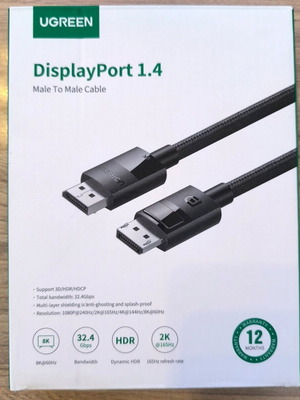 UGREEN DisplayPort 1.4 καλώδιο, 2 μ.
