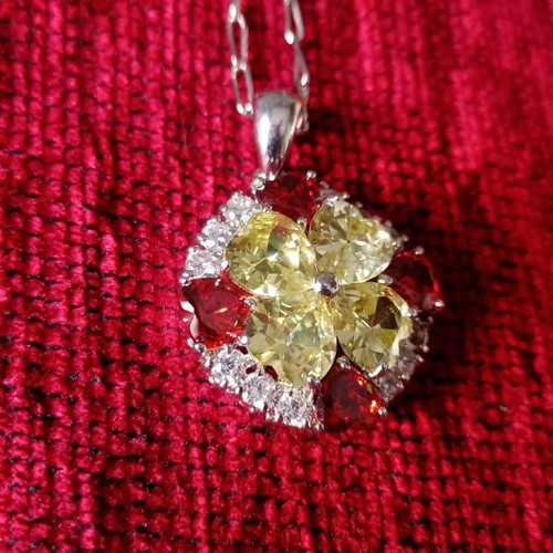 Heart pendant with Swarovski crystals used, stainless steel