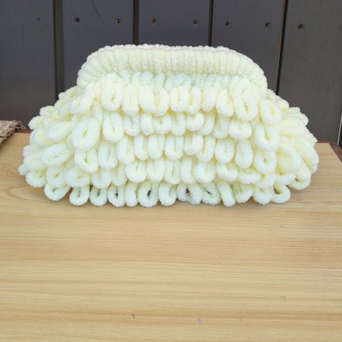 Puffybag handmade medium size with 22 cm cluster