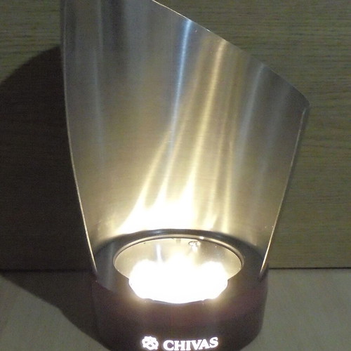 Chivas Regal Scotch Whisky promotional metal bottle holder with LED light like new