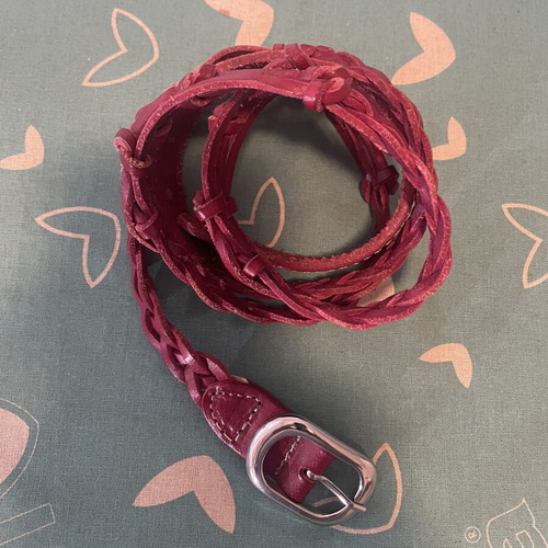 Leather belt United colours of Benetton pink 116 cm like new