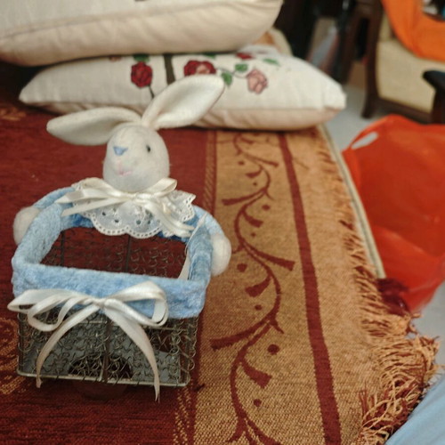 Decorative table ornament with rabbit like new