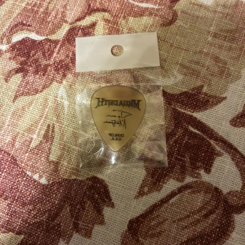 Megadeth Pick Release Athens 2026 like new, signed by Teemu Mäntysaari